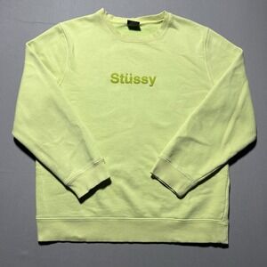 Stussy‎ Mens Weld Applique Crew Sweater Green Size Medium